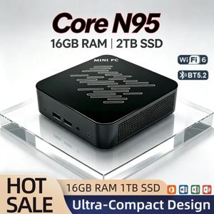 미니 PC 인텔 코어 N95 16GB 2TB NVMe SSD 트리플 4K 출력 WiFi6 효율적인 쿨링 컴팩트 홈 오피스 컴퓨터 세트