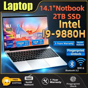 새로운 14.1인치 노트북 인텔 코어 i9-10980HK 32GB 2TB 게이밍 PC 초슬림 오피스 스터디 컴퓨터 PC 윈도우10/11 프로 1920*1080 FHD