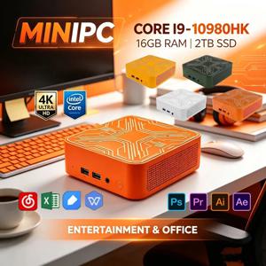 다채로운 색상의 미니 PC 인텔 코어 I9-10980HK 윈도우11 32GB+2TB SSD WiFi6 BT5.2 4K 휴대용 PC (게임, 스트리밍 및 비디오 작업용)