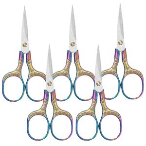 5Pcs Kawaii 티타늄 컬러 가위 빈티지 스테인레스 조각 절단 및 봉제, 실 가위, 봉제 도구, 귀여운 문구류