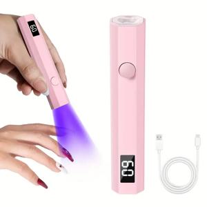 전문가용 네일 램프(스탠드 포함) LCD 디스플레이 탑재 핸드헬드 LED UV 라이트 젤 네일용 충전식 USB 네일 드라이어 빠른 경화