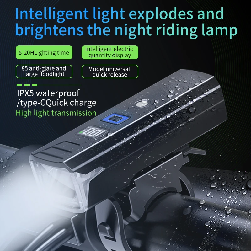 3000루멘 자전거 라이트 2000mAh 자전거 헤드라이트 보조베터리 손전등 핸들바 USB 충전 MTB 도로 사이클링 하이라이트