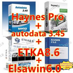 헤인즈 프로 및 오토데이터3.45 EU 자동차 수리 소프트웨어 +Etka 8.6 (ELSAWIN 6.0 그룹 차량 전자 부품 카탈로그 포함)