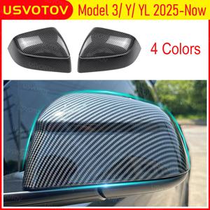 USVOTOV 테슬라 모델 3 Y YL 액세서리 2026 2025용 사이드 미러 가드 커버, 스크래치 방지 보호대, 스포티한 트림 캡