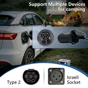 타입2 V2L 방전 어댑터 16A 이스라엘 소켓 EV 전원 차량-로드 연결 커넥터 (BYD, MG, 마쓰다, 재규어, 딥알, 지리 EX5, 체리용)