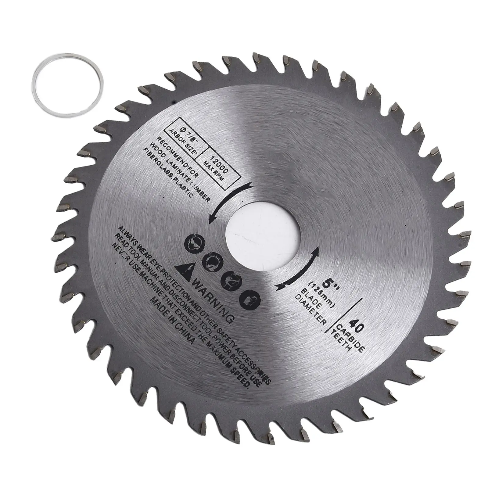 5인치 125mm 절단 디스크 미니 원형 톱날 목재 플라스틱 금속용 회전 카바이드 절삭 공구 40날 12000 최대 RPM