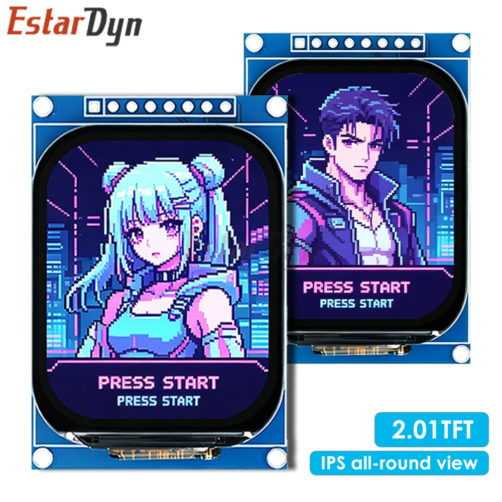 Estardyn 2.01인치 240x296 TFT LCD JD9853 SPI 8핀 브레이크아웃 보드 (ESP32 라즈베리 파이용)