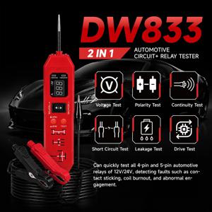 신상품 입고! DW833 2 in 1 자동차 회로 테스터 및 자동차 릴레이 테스터