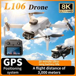 L106/L106-1 8K HD 드론 GPS 장애물 회피 기능 탑재 접이식 브러시리스 카메라 원격 조종 쿼드콥터 UAV 사진 촬영용 장난감
