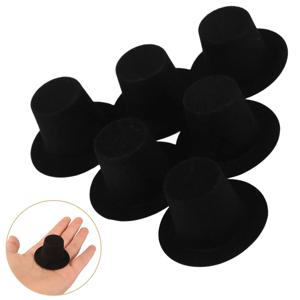 20개 공예용 눈사람 모자 할로윈 미니어처 DIY 장식용 마법사 검정 펠트 병뚜껑