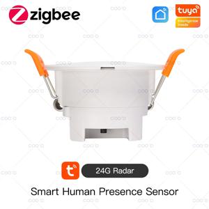 Tuya ZigBee 24G MmWave 레이더 인간 존재 센서 휘도/거리 작은 동작 감지 더 정확한 천장 장착 센서