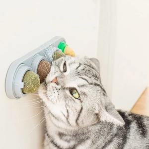 4 in 1 회전 Catnip 실버 덩굴 공 치아 청소 여드름 예방 장 건강 벽 스틱 장난감 식용 안전 재료