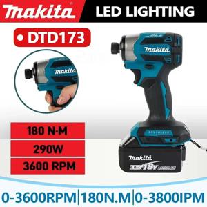 마키타 DTD173 1800RPM 무선 임팩트 드라이버 180N.m 브러시리스 모터 전기 드릴 목재/볼트/T-모드 마키타 배터리용