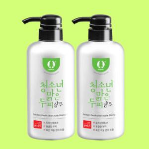어린이 청소년 비듬 가려움 맑은두피 샴푸 500g2개