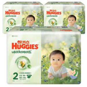 New 하기스 네이처메이드 밴드형 기저귀 2단계 남여공용 58p X 3팩 / 최신제조