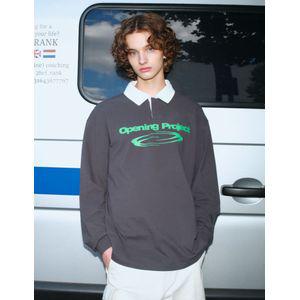 오프닝프로젝트 공용 Identity Pique Collar T Shirt - Charcoal (FWSWCTA346MCH-W)