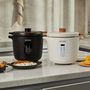 베스트하임 세라믹팟 멀티 슬로우 쿠커 전기 냄비 만능 찜기 M