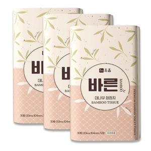 휴홈 프리미엄 바른 대나무 화장지 휴지 33m, 30롤, 3팩