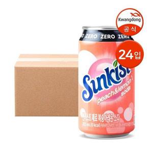 갤러리아_썬키스트 제로 복숭아레몬 소다 355ml 24입
