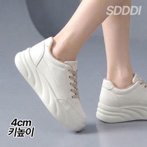 봄신상 경량 발편한 여성 4cm 키높이 스니커즈 여자 통굽 패션 운동화 캐주얼 신발 학생 중년 여성화 PS035