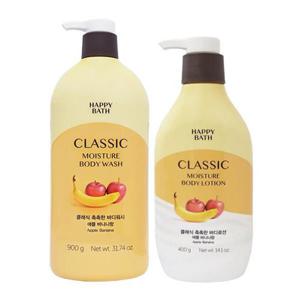 [해피바스]해피바스 정말 촉촉한 바디워시 900g + 촉촉 바디로션 400ml