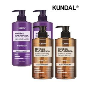 [쿤달]쿤달 네이처 샴푸 베이비파우더 500ml x2개+트리트먼트 베이비파우더 500ml x2개