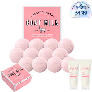 샤워메이트 산양유 비누 90g 딸기 24개 +알피스트 모이스춰 클렌징폼 180ml 증정, 2개