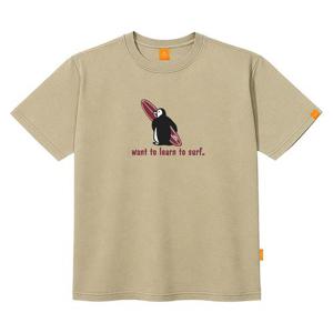 엘라모 펭귄서핑 반팔 티셔츠 남녀공용 빅사이즈 S~4XL