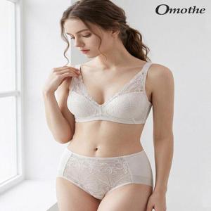 [오모떼]오모떼 올데이 에센셜 플로워레이스 브라팬티 2종 세트/오트밀