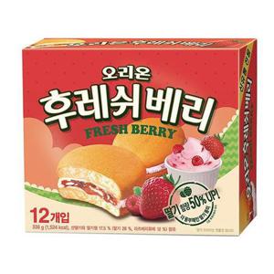 파이 오리온 후레쉬베리 딸기 336g 8각