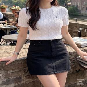 [폴로랄프로렌]여성 케이블 꽈배기반팔니트 4칼라