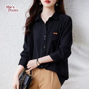 [쉬즈프리티] 마네트렌디블랙셔츠