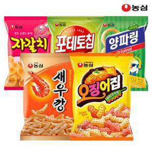 [가격인상전마지막할인] 농심새우깡4봉+자갈치4봉+양파링4봉+오징어집4봉
