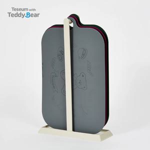 테디베어 우레탄 도마 3종+거치대 세트