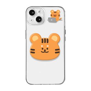 워킹 호랑이 투명 TPU 풀커버 페이스 스마트톡 휴대폰 케이스