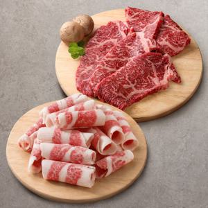 한우 1등급 구이모둠 500g (채끝 300g + 차돌 200g)