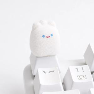 보송보송 고양이 포인트 키캡 화이트냥 화이트 키보드 꾸미기
