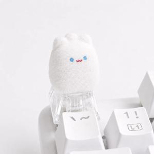 보송보송 고양이 포인트 키캡 화이트냥 투명 키보드 꾸미기