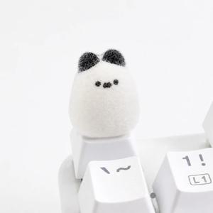 보송보송 고양이 포인트 키캡 흰검냥 화이트 키보드 꾸미기
