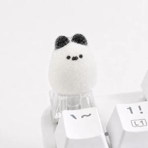 보송보송 고양이 포인트 키캡 흰검냥 투명 키보드 꾸미기