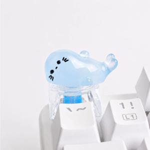 키캡 야광 아기 물범 엎드림 투명 기계식 키보드 꾸미기