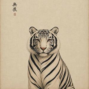 위엄있는 백호 금호 산군 호랑이 그림 액자 풍수 인테리어 현관 거실 사무실 개업선물