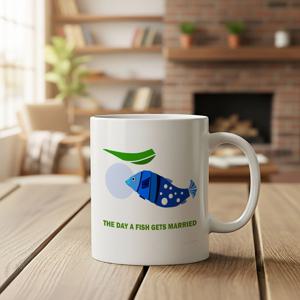 홈카페 머그컵 2종 감성 머그 아트 도자기 머그잔 생일선물 집들이선물 답례품 - Fish