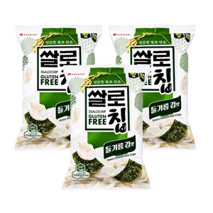 [유통기한 26년11월11일]롯데 쌀로칩 들기름 김맛 75g x 3개