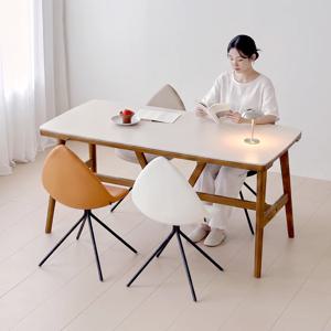 로만 세라믹 원목 4인용 식탁 세트 (크로의자4)