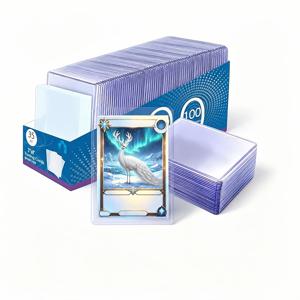 TEMU 200개 고품질 블루레이 카드 슬리브, 3 X 4인치 탑 로딩 카드 슬리브, 트레이딩 카드 슬리브, 스포츠 카드, 연예인 카드, 야구 카드, TCG 등 보관에 적합 (100개 하드 + 100개 소프트)