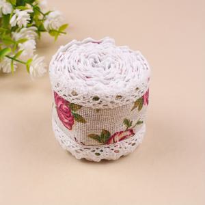 TEMU 핸드메이드 황마 리본 롤 - 플로럴 레이스 트림, 6cm x 2m 폭, DIY 공예용 장식 텍스타일, 선물 포장 및 홈 데코, 빈티지 스타일, 천연 섬유, 공예 애호가를 위한 리본