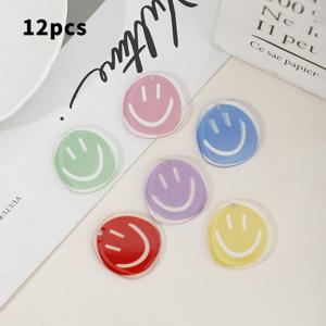 TEMU 12개 신제품 아크릴 팔찌 참, DIY 펜던트 재료, 모자용, 휴대폰 고리용, 걸이구멍이 있는 플레이트, 즐거운 얼굴, 창의적인 디자인, 내구성 있는 액세서리, 공예용 부품, 가벼운 장식, 예술가에게 필수품, 핸드메이드 액세서리, 할로윈, 크리스마스, 추수감사절 선물
