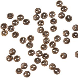 브론즈 컬러, 5mm, 100개입 미니 메탈 라운드 더블아이 버튼, 인형, 군인, 플러시 동물 코스튬 및 액세서리용