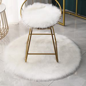 TEMU 1pc 흰색 장식 라운드 모피 룸 깔개, 플러시 깔개, 거실 용 푹신한 카펫 침실 소파, 얽히고 설킨 카펫 지역 매트